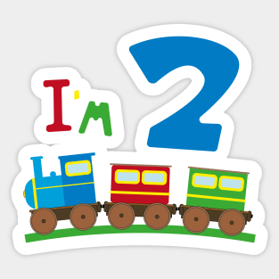 Children's second 2nd birthday train Sticker